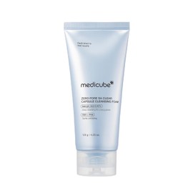 Medicube Zero Pore Capsule Cleansing Foam - 120 g | Limpiador facial para textura de piel, puntos negros y cuidado de poros | AHA, BHA y PHA para doble limpieza, lavado facial suave diario, cuidado de la piel