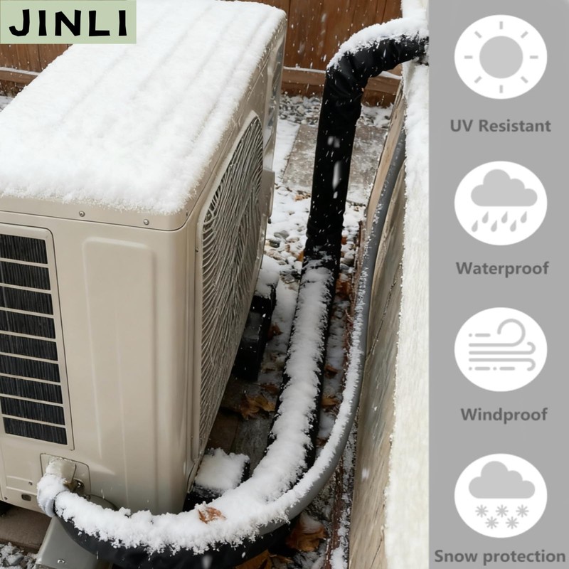 JINLI 3-Layer 600D Oxford HVAC Pipe Insulation Cover, 72x10.2 Inch