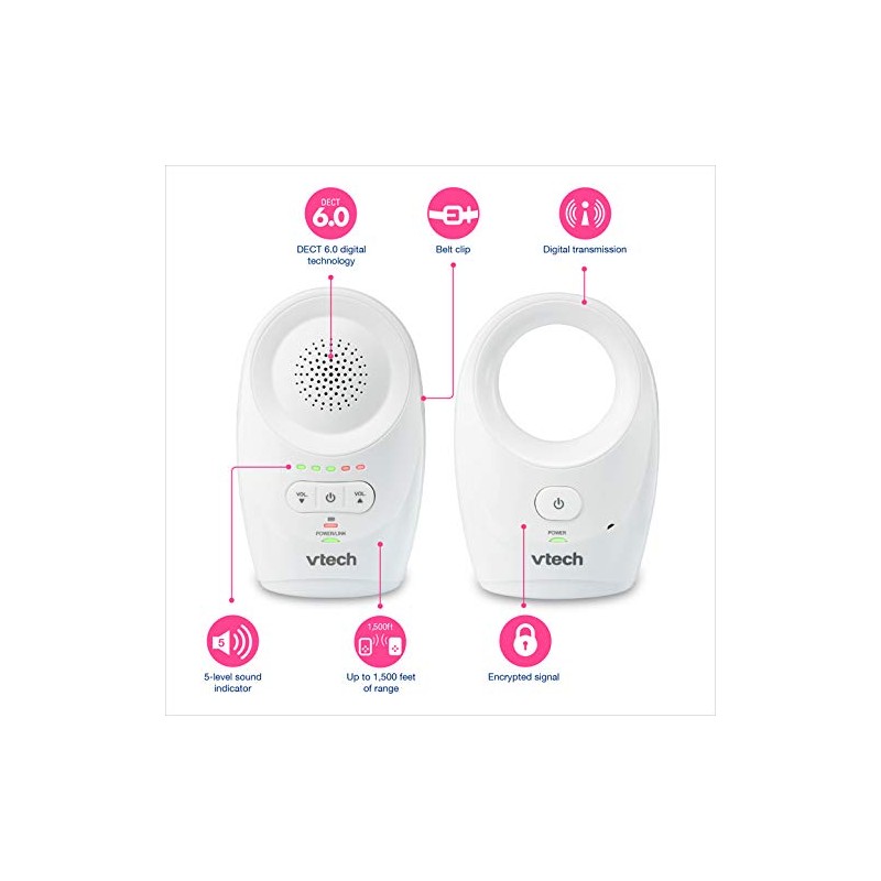 VTech DM1111, Enhanced Range Digital Audio Baby Monitor, 1 Parent