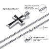 Reve Stainless Steel Black & Silver Cross Pendant Necklace for