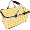 Insulated Cooler Bag-Folding Picnic Basket with Handle，Waterproof Lining - Collapsible