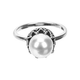 Healeved Pearl Ring for Women Elegant Cocktail Ring with Unique Design Jewelry Teens and Skin Friendly Aesthetic Accessory for Any Occasion