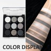 Smoky Grey Eyeshadow Palette Silver Glitter Cool-Toned Eye Makeup