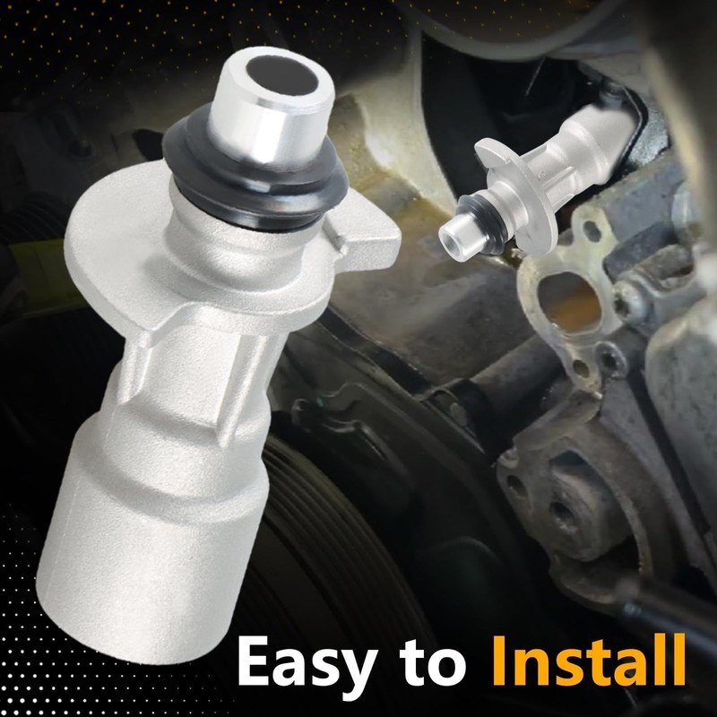 EVRBUL Upgrade Aluminum Engine Oil Cooler Inlet Connector, Water Pump-Oil