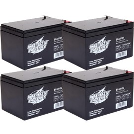 Interstate Batteries 12V 12Ah Battery (4-Pack SLA1104) Sealed Lead Acid Rechargeable SLA AGM (F2 Terminal) APC UPS Back Up Power, Medical Devices, Security Systems, Emergency Lighting