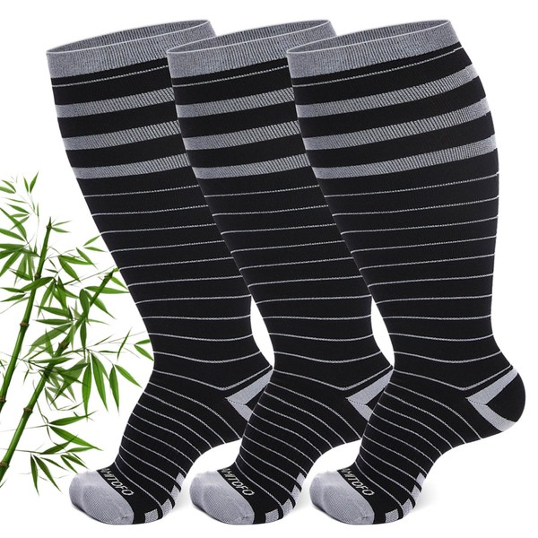 AMITOFO Compression Socks for Men Women: Wide Calf Plus Size