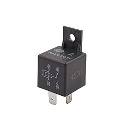 HELLA 4RA 933 332-511 Relay, main current - 12V - 4-pin connector - Wiring Diagramme: S2 - Plug: B - Normally Open Contact - Colour: Black - with holder