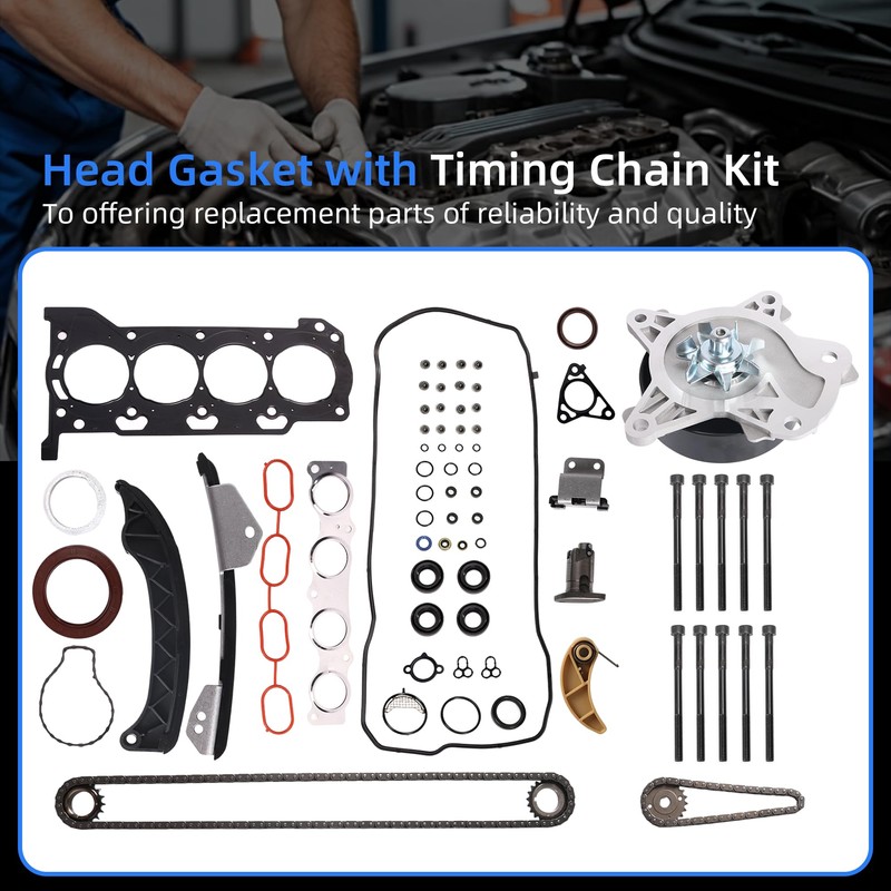 Head Gasket with Bolt Set & Engine Timing Chain Kit