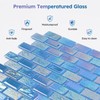 Diflart Glass Mosaic Tiles, Iridescent Blue, 1x2 Inch Brick, Glass
