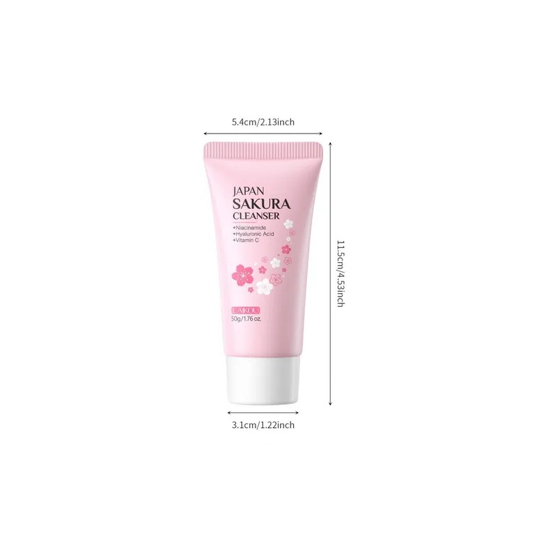 Hidratante Cuidado Facial Limpiador, Sakura Facial Wash 1pcs