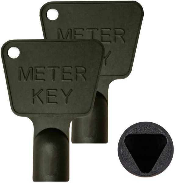 2 Pairs Gas Meter Box Key Triangular Electric Utility Box Key Plastic Black Gas Meter Key for Reading