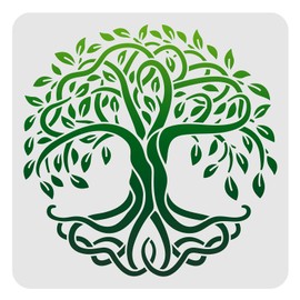 FINGERINSPIRE Tree of Life Pattern Stencils Decoration Template 30x30cm Plastic Tree Drawing Painting Stencils Square Reusable Stencils for Painting on Wood, Floor, Wall and Tile