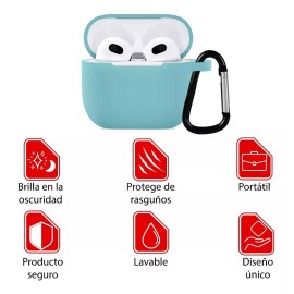 Alomia Funda Protectora Para AirPods 3 Gen Brilla En Oscuridad