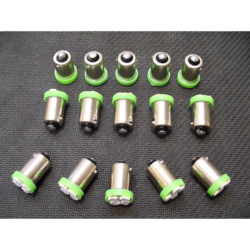 Lumiglow 15 BRIGHT Green LED Instrument Panel Dashboard BA9S 1815