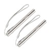 2Pcs Mini Flashlight Pocket Clip Stainless Steel ABS Rechargeable 600mAh