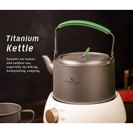 Boundless Voyage Titanium Kettle 800ml/1200ml with Folding Handle Filter Outdoor Camping Big Capacity Teapot (1200ml)