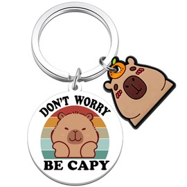 Uerifr Cute Capybara Keychain Gifts For Women Men Friends Capybara Gifts For Girls Capybara Accessories Stuff For Her Capybara Lovers Valentines Easter Birthday Gift For Teen Boys