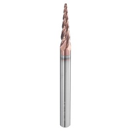 sourcing map Ball Nose End Mill 4 Flute 1/16" Diameter 1/4" Shank Tungsten Carbide Uncoated Spiral CNC Router Bits 1" Cutting Length Single End Ball for Carving Engraving Grinding