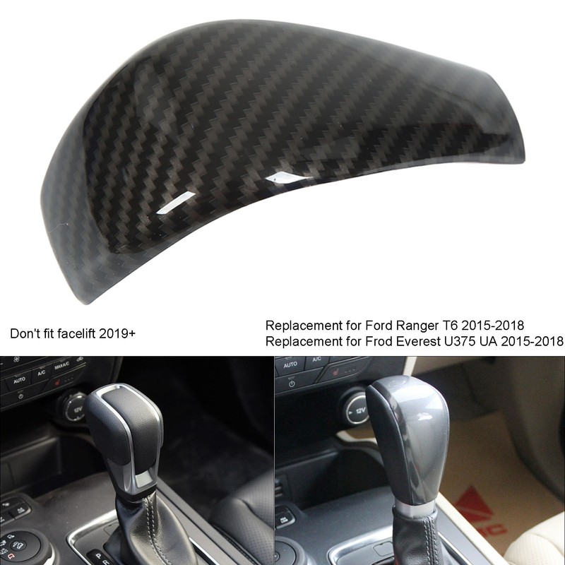 Carbon Fiber Style Gear Shift Head Cover Trim Car Modification