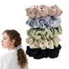 5 Stück Satin Scrunchie Sanfte Haargummi,Seidensatin Haargummis große Haargummis für