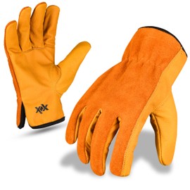 WORK MAXX Gardening Gloves for Men and Women - Tough, Thorn Proof Comfortable Breathable Mens Gardening Gloves – Protective Garden Gloves for Men with Strong Grip (ORANGE, M)