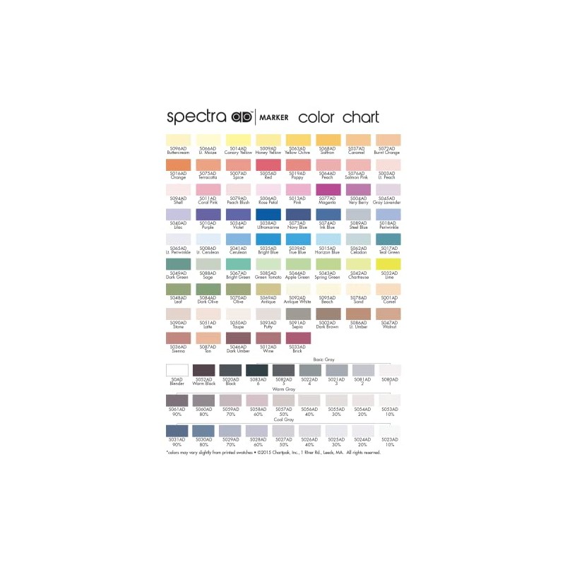 AD Marker Chartpak Spectra, Tri-Nib and Brush Dual-Tip, Light Umber,