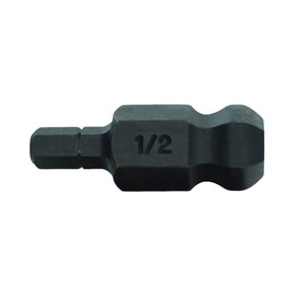 BONDHUS No.11016 Hexagon Ball Point Bit 1/2 Inch (Insertion Angle: 0.25 inches (6.35 mm), Total Length: 1.0 inches (25 mm), Black Dyed