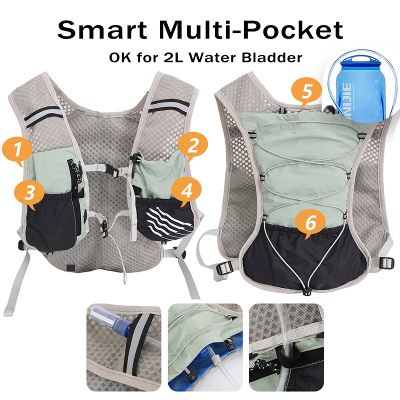 Hydration Running Vest for Women Men, Water Vest Backpack 2L,