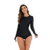 Women Zipper Rash Guard Long Sleeve Sun Protection Surf Rashguard