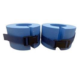 Foam Swim Aquatic Cuffs, Water Aerobics Float Ring Fitness Exercise Set, Ankles Arms Belts with Quick Release Buckle for Swim Fitness Training Set, Set of 2, Blue