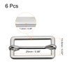 sourcing map Sliding Buckles Metal Rectangle Adjuster Triglides, Silver tone