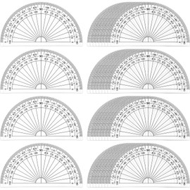 Zonon 200 Pcs 4 Inch Clear Plastic Protractor Bulk Math Protractors Set 180 Degrees Geometry Drafting Tools for Classroom Industry Office Back to School Supplies