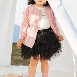Colorful Childhood Baby Girls Tutu Skirt Toddler 6 Layered Tulle Tutus 1-8T Black Size 2-3T
