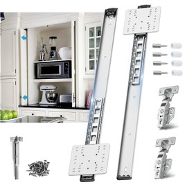 Sliding Hidden Door Track, Pocket Door Hardware, Smooth Gliding Pocket Door Slides with Hinges for Cabinet and Recessed Doors (20IN, Set, 1)