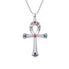 OHAYOO Ankh Necklace 925 Sterling Silver Ankh Cross Religious Eye