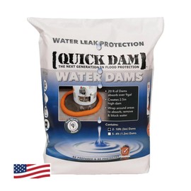 Quick Dam WUB210-2 Water Activated Flood Barrier – 10 ft, 2-Pack, Orange – Indoor Leak Protection, Absorbs 3.1 Gallons Each, Swells to 2.5" High