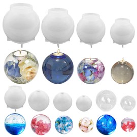 Senhai 10pcs 3D Sphere Resin Molds Resin Molds for DIY Crafts Jewelry Making Home Decor