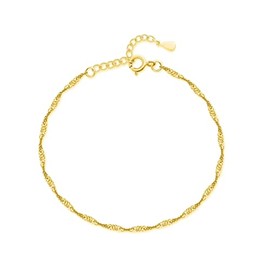 MARLION JEWELS Women's Bracelet with Shiny Waves Gold-Plated / Silver-Plated Surgical Steel Women's Bracelet Ideal for Valentine's Day and Mother's Day Gift, Birthday... Jewellery Women's Bracelets