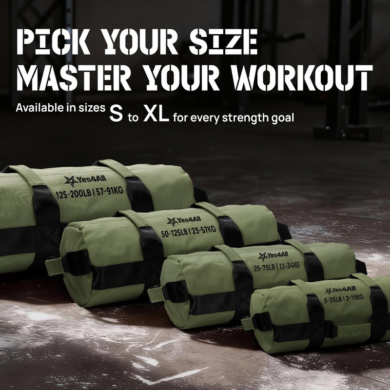 Yes4All Sandbags for Working Out, Unfilled Adjustable Sand Bags for