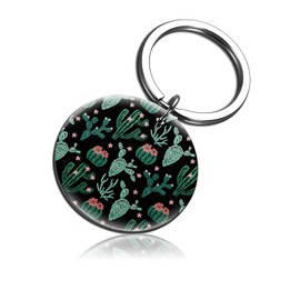 AWHSCP Cute Keychains Gifts for Friends, Funny Key Chain Christmas Gifts for Women Men Bag Purse Wallet Handbags Backpack Cute Green Cacti