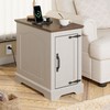 TRONLEE Narrow End Table with Storage, Farmhouse Side Table with