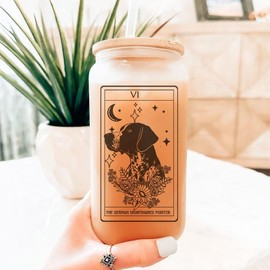 Dog Tarot Card Tumblers, dog mom tumbler,:_German Shorthaired Pointer