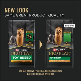 Purina Pro Plan Toy Breed Dog Food, Chicken and Rice Formula With Guaranteed Live Probiotics - 5 lb. Bag