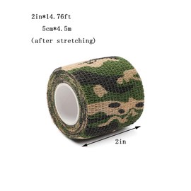 12 Roll Camouflage Tape Self Adherent Cohesive Bandage Wrap Rifle Shotgun Camo Wrap Tape Military Camo Stretch Form Bandage For Camping, Hunting, Flashlight, Bicycle (Dark Green Camouflage)