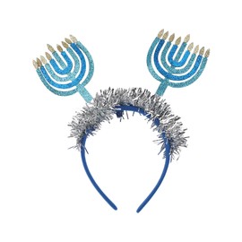Ecuupas Happy Hanukkah Headbands Hanukkah HairbandsShining Glitter Hair Band Design Chanukah Felt Hair Hoop Menorah Felt Headwear Photo Prop for Hanukkah Party Decor Purim Menorah