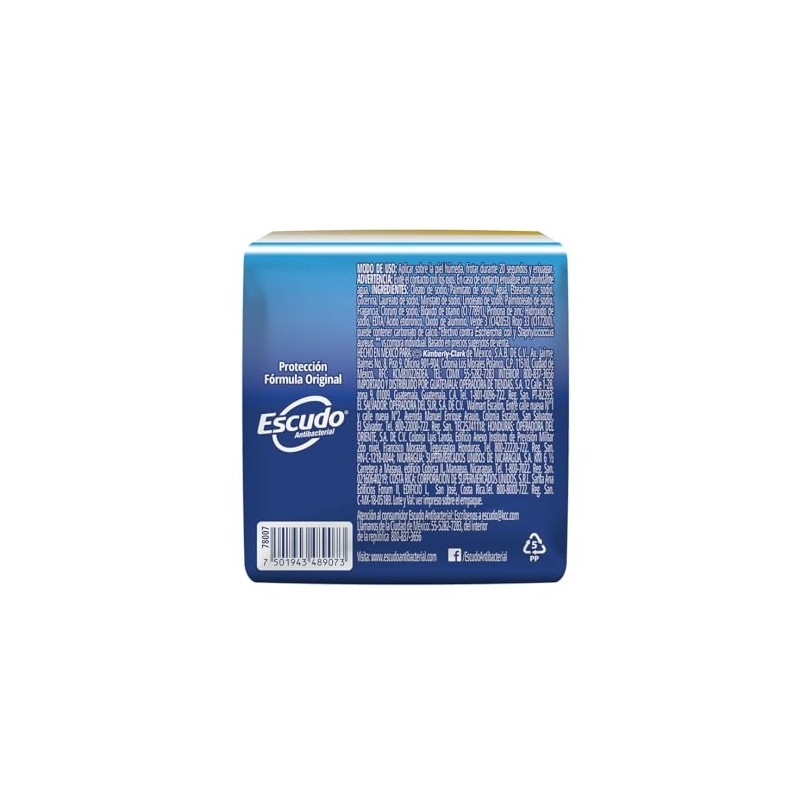 Escudo Antibacterial, Jabón de Tocador Protección Fórmula Original, 3 barras