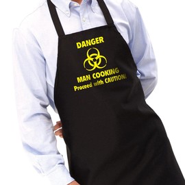 CKB LTD Danger Man Barbecue Cooking Apron and Hat Kitchen BBQ Novelty Chef Aprons for Men Gift Set
