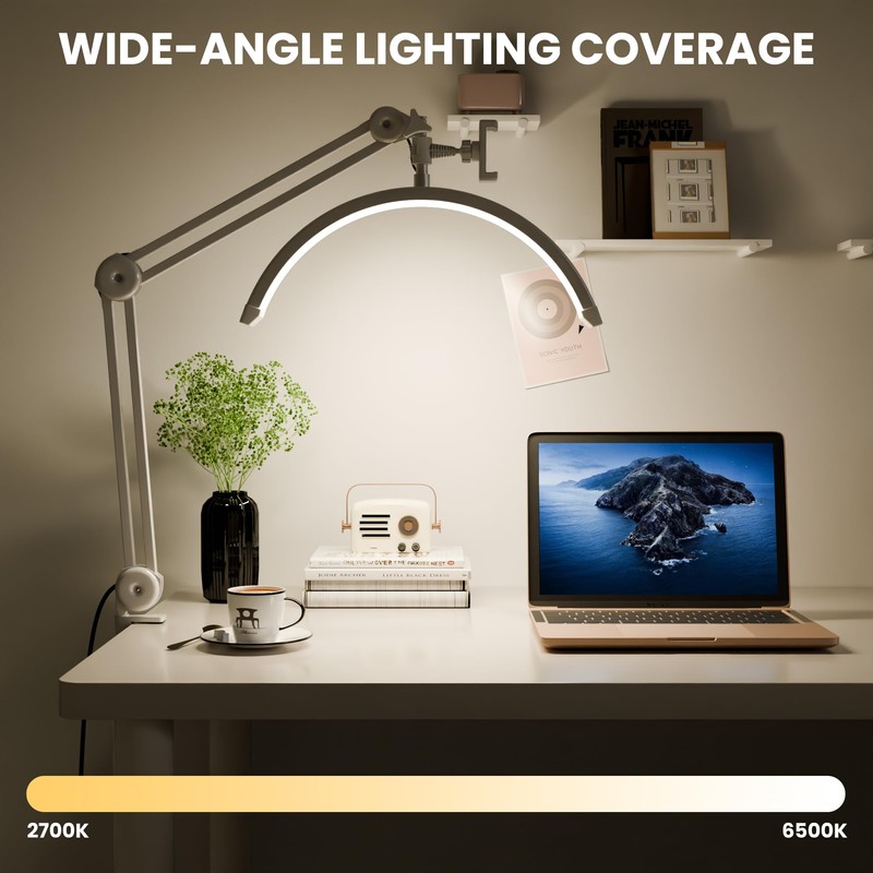 gelpal 3000 Lumens Adjustable LED Hilf Moon Light for Desk