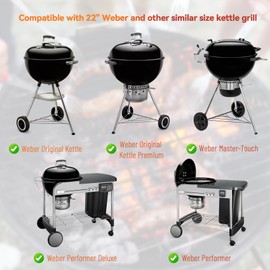 Skyflame Charkettle Rotisserie Ring Kit with DC Motor and Adapter, Compatible with 22" Weber Kettle Charcoal Grills and Other Similar Size Models