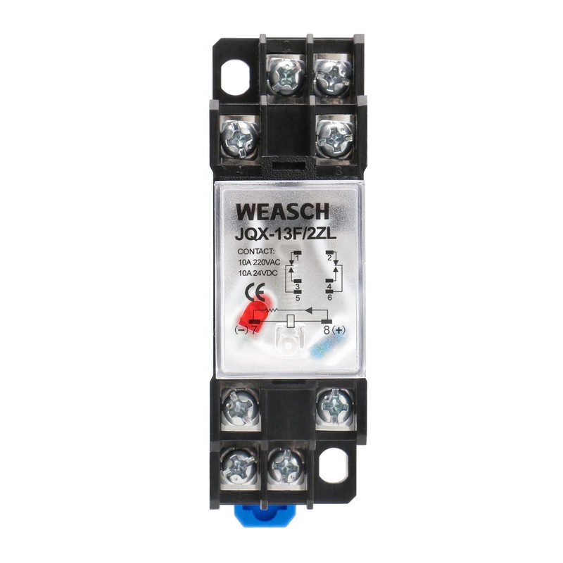 Weasch Electromagnetic Power Relay, JQX-13FL, AC 12V Coil, DPDT, 10A